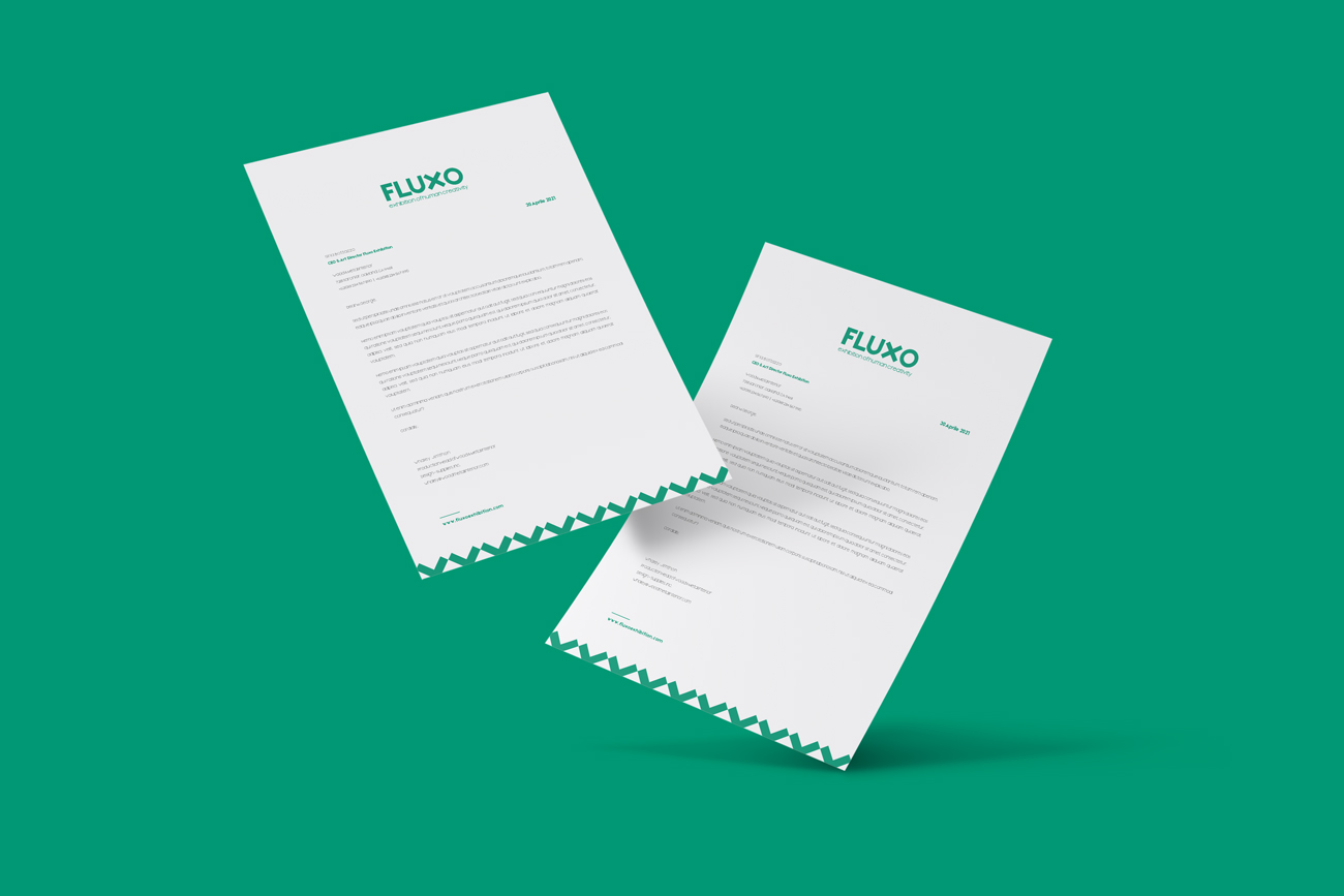 logo design brand identity fluxo exhibition eds communication